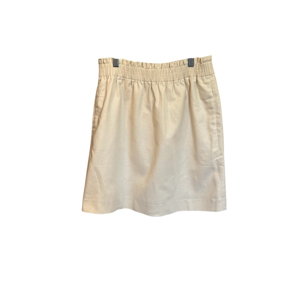 J. Crew Tan Smocked A-Line Skirt Knee-Length